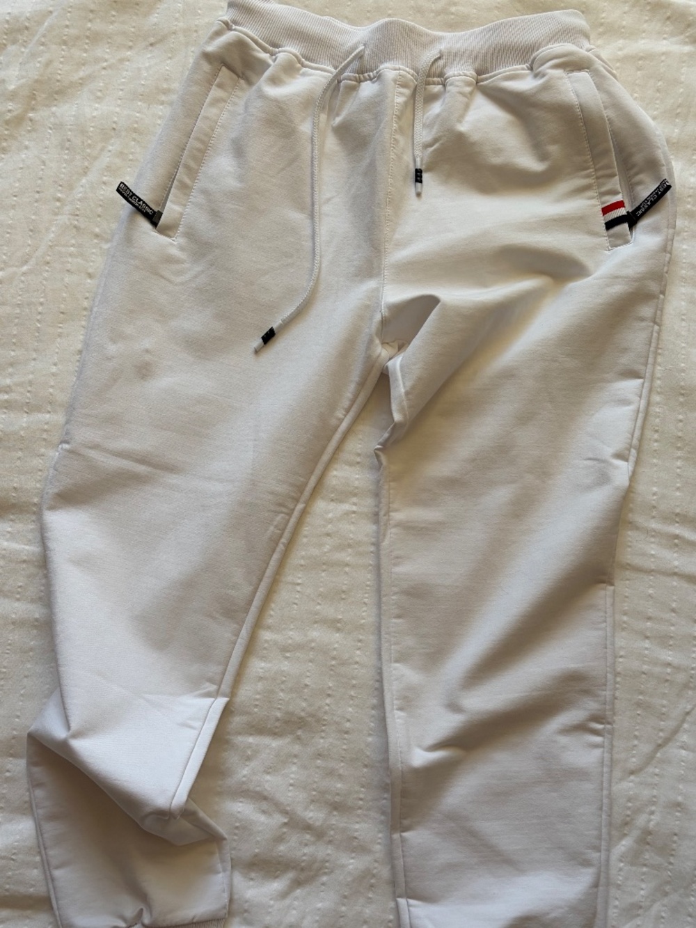 Brand New White Sport Pants, Thick Cotton, Size M